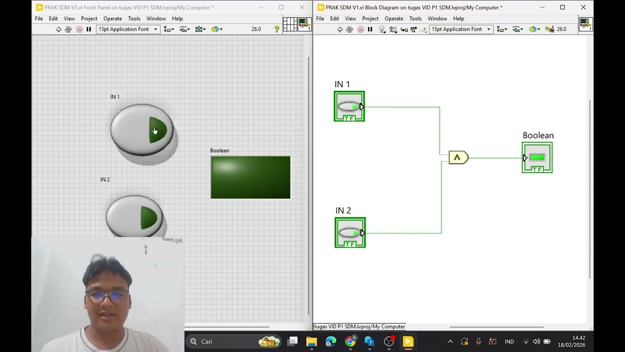Mensimuasikan Gerbang Logika AND DAN OR , menggunakan Sofftwe LabView