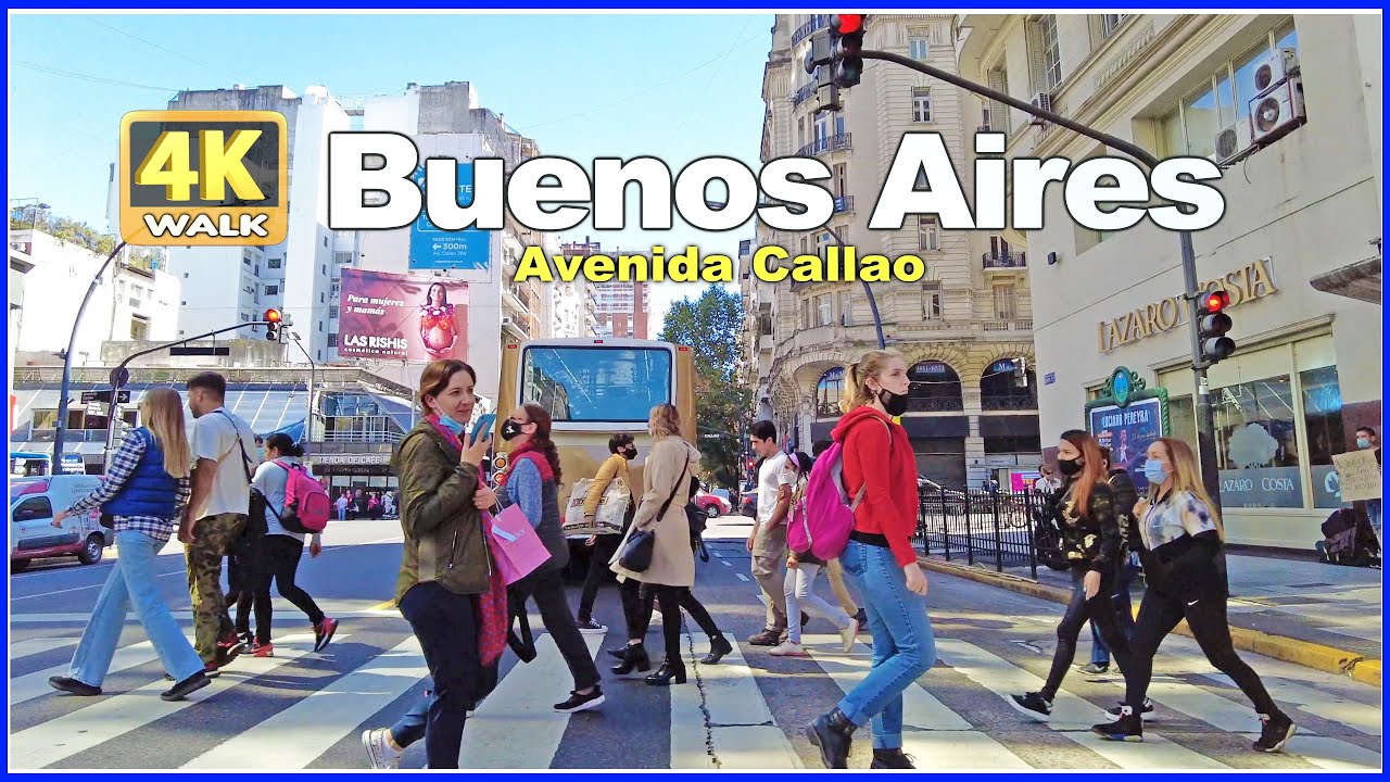 【4K】WALK along Callao Avenue BUENOS AIRES Argentina 4k video