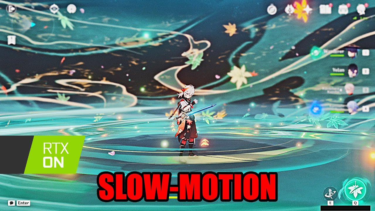 Kaedehara Kazuha in super slow motion: details of his attack, burst and elemental skill animations