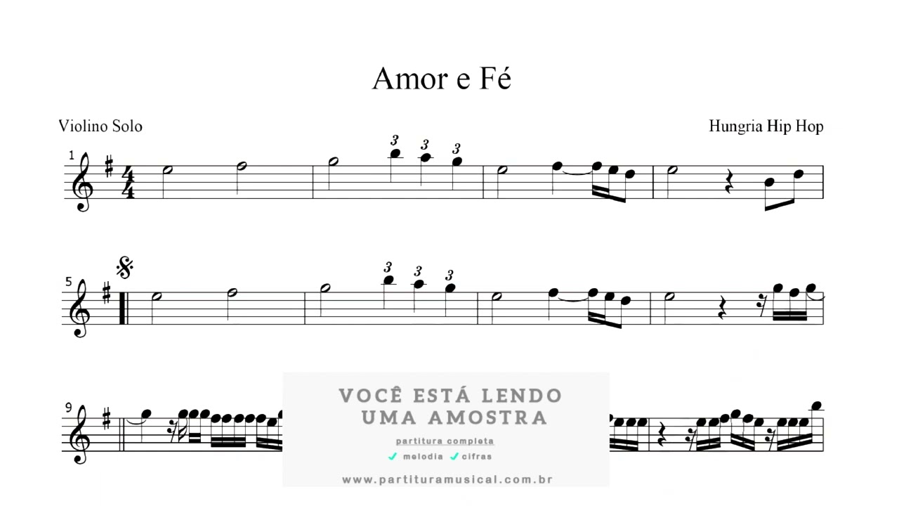 Amor e Fé (Violino) Partitura - Sheet Music