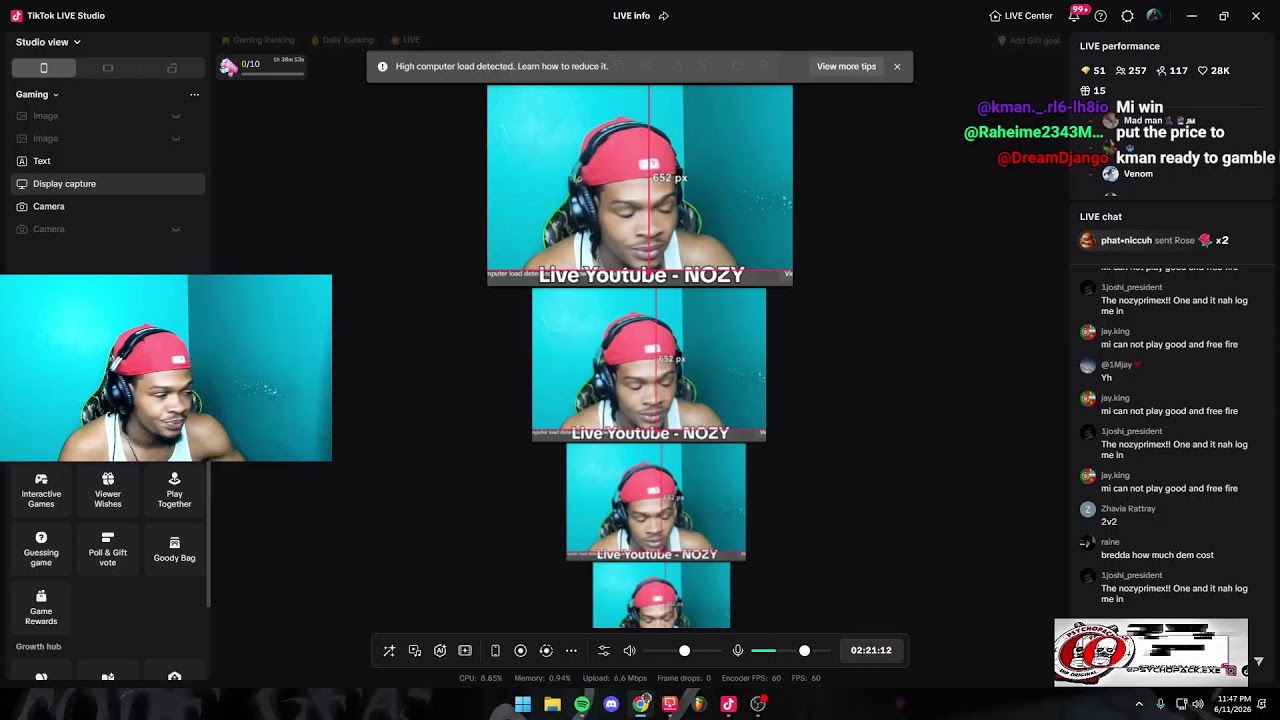 Nozy Is Live 🔴FF n Monkey App