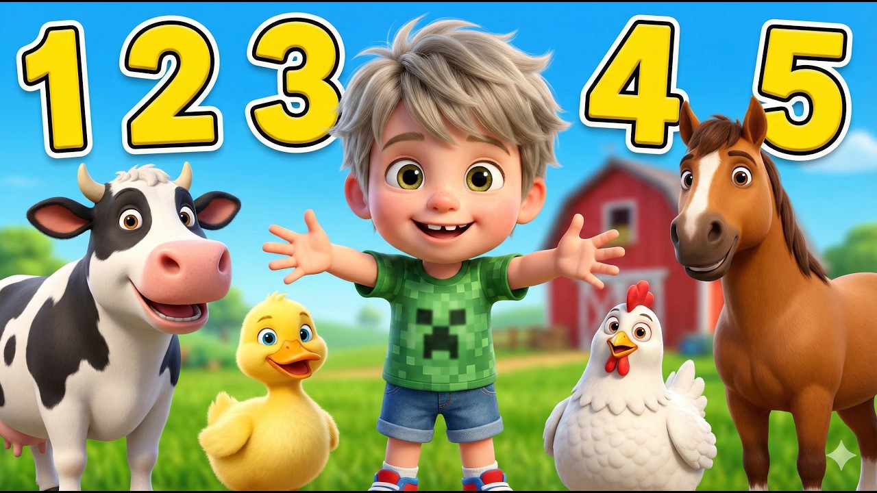 30 минут песенок про сельскохозяйственных животных и счет для детей 🐮 Азбука, числа от 1 до 10 и ...