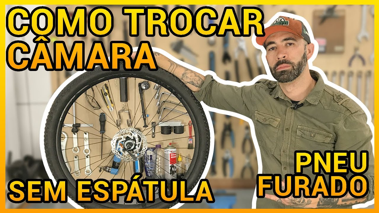 Pneu Furado? Como Trocar CÂMARA de AR da Bike sem espatula! Removendo pneu do aro sem complicações!