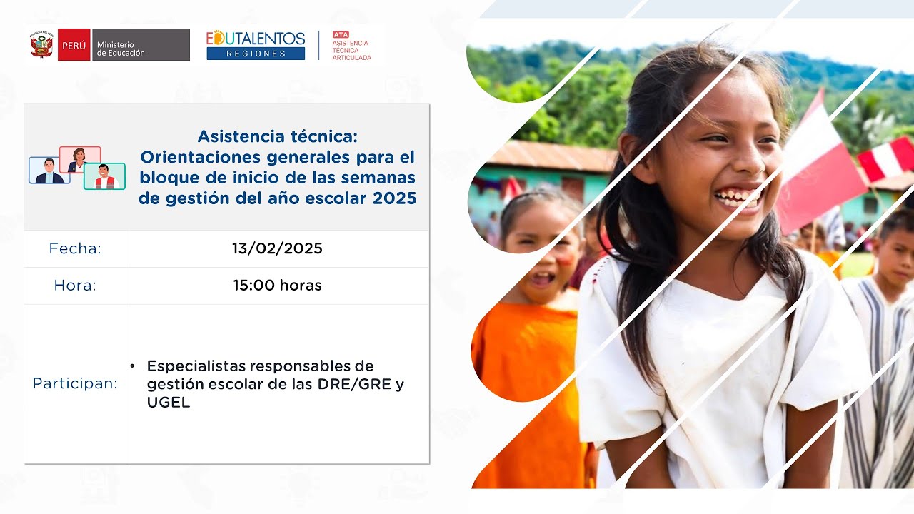Orientaciones generales para el bloque de inicio de las semanas de gestión del año escolar 2025