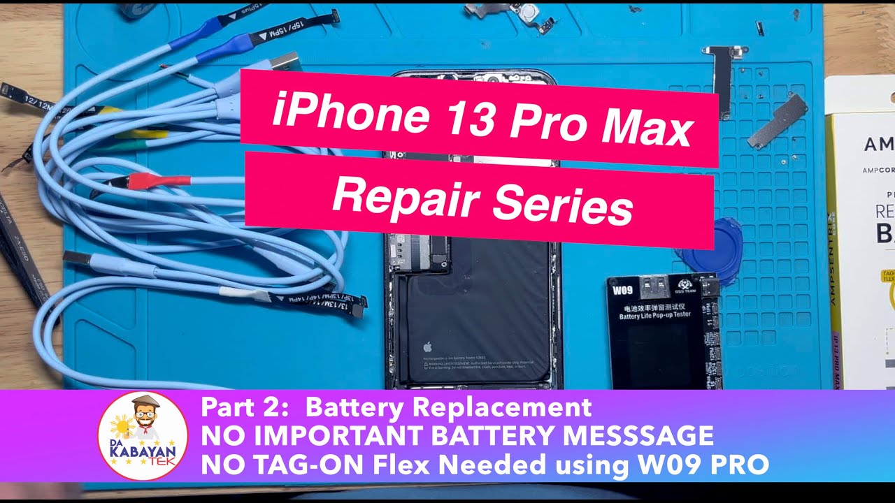 iPhone 13 ProMax Battery Replacement-NO IMPT BATTERY MESSAGE; TAG-ON NOT NEEDED Using W09 Programmer