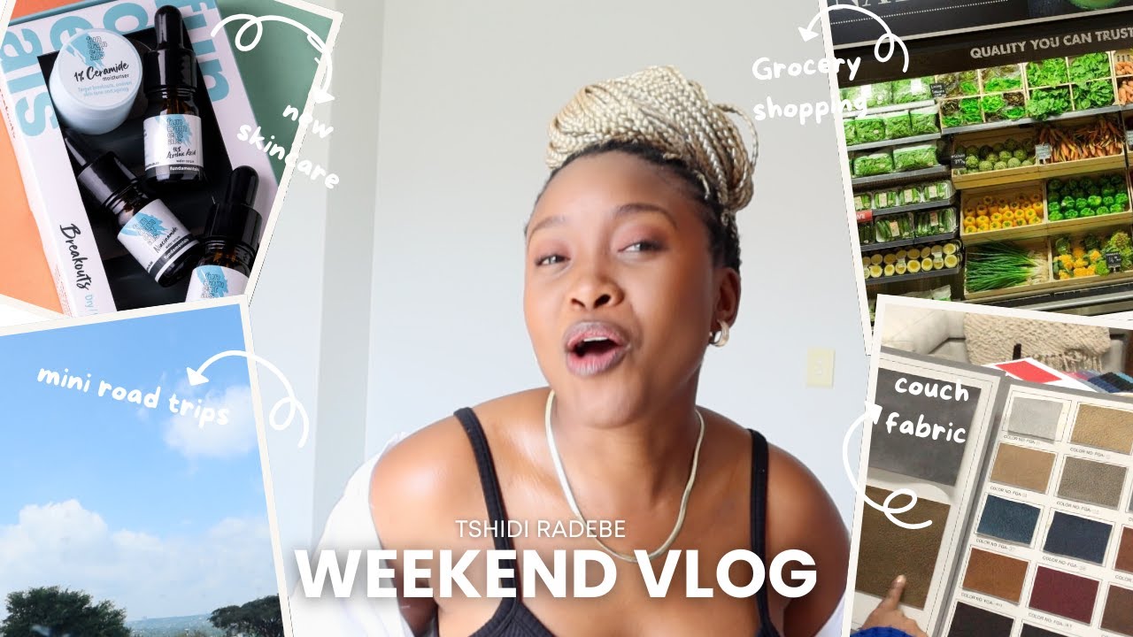 Weekly vlog- grocery shopping & haul, couch fabrics, new skincare & night routine, mini trips