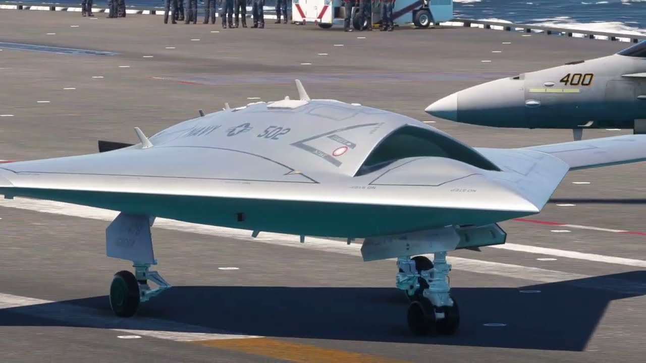 Autonomous Strike Drone X-47B Executes Perfect Carrier Launch – U.S. Navy Power