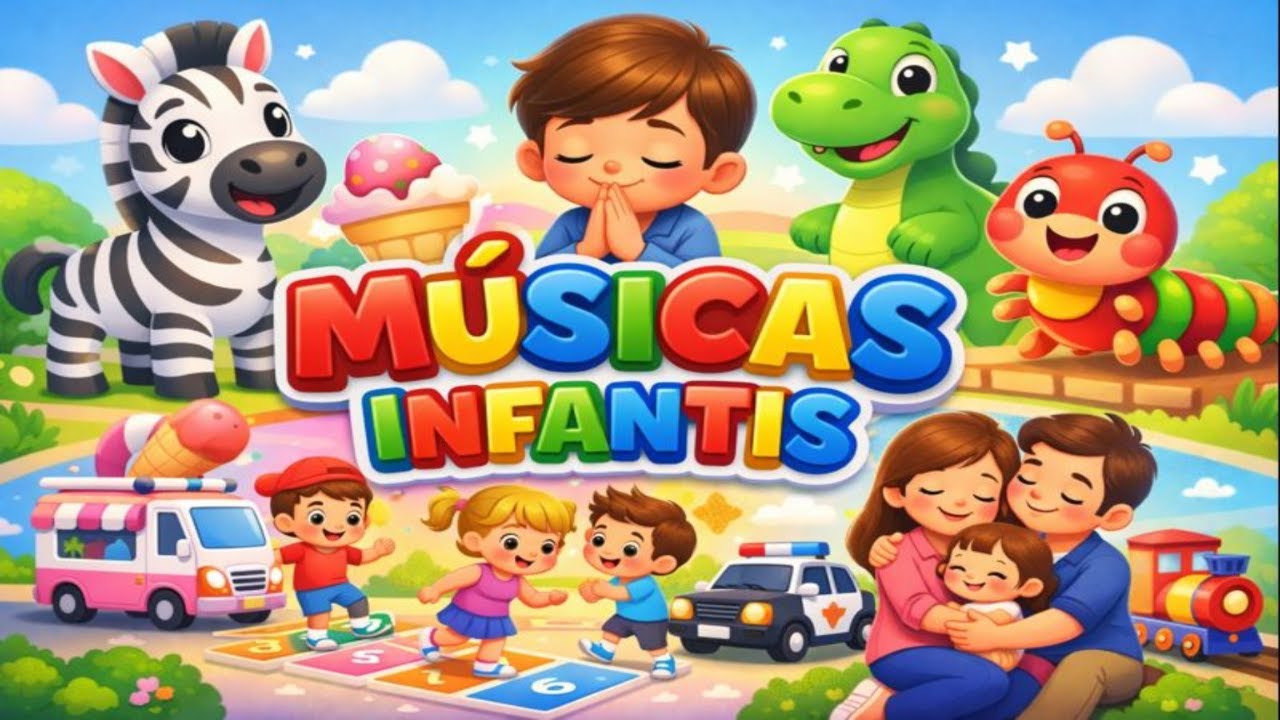 MÚSICAS INFANTIS  Zebra, Dinossauro e Centopeia 🦓🦖🐛  Brincadeiras, Oração e Transportes 🚓🚂🍦