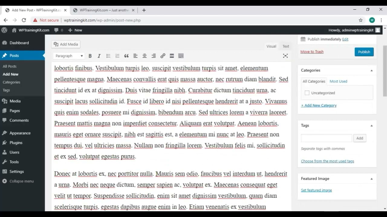 How to create and edit Content with WordPress Classic Editor