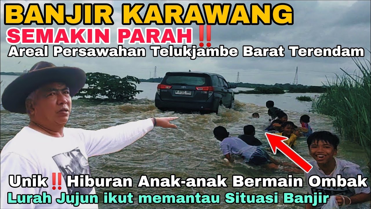 Banjir Karawang Makin Parah‼️ Hamparan SAWAH terendam BANJIR jadi Lautan