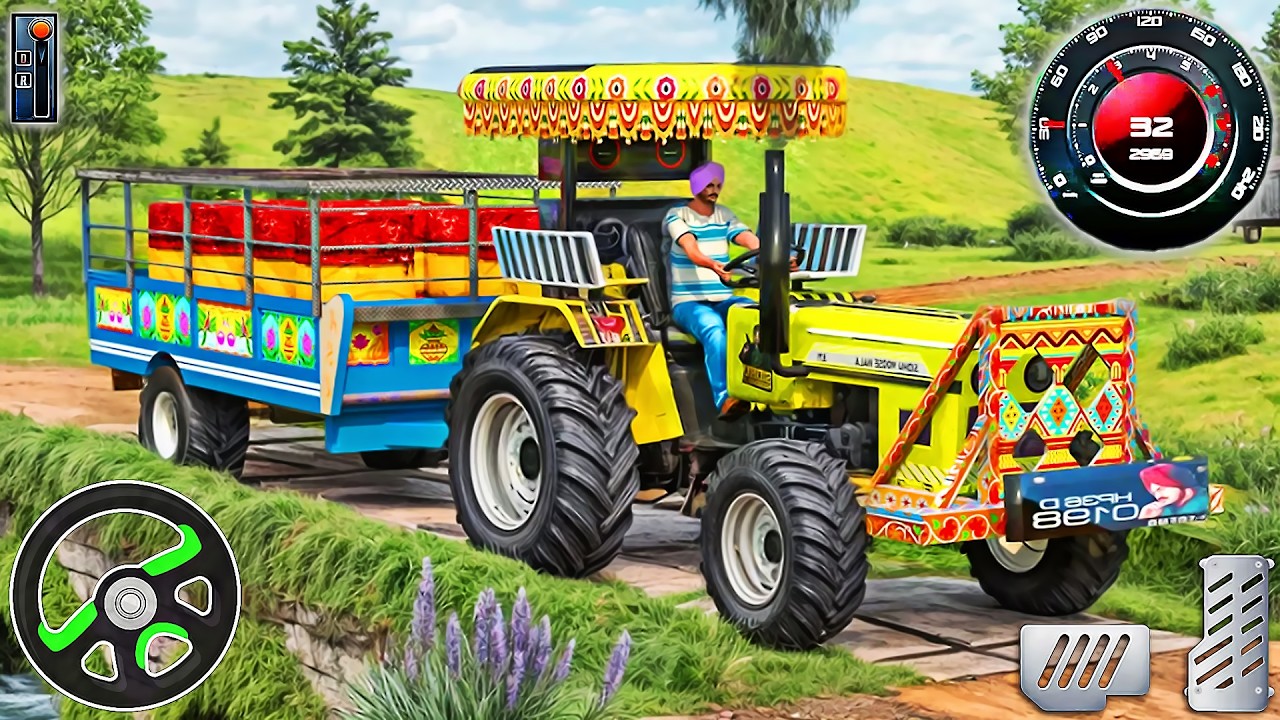 Indian Farm Tractor Driving Sim 3D - New Farming Vehicles Drive Games | Android Gameplay