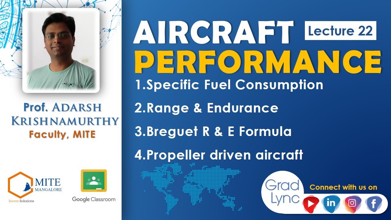Aircraft Performance | Lecture22| Specific fuel consumption & Breguet Range & Endurance equation