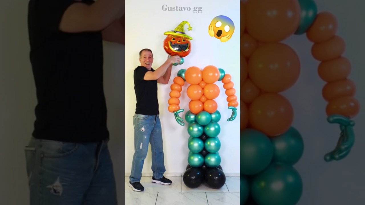 🎃 Halloween Ideas 🎃 Pumpkin man 🎃Halloween Balloon Pumpkin 🎈