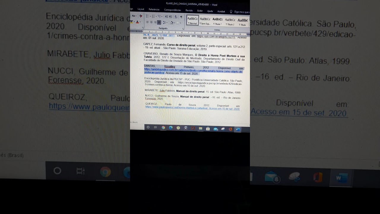 Como resolver espaçamento longo entre palavras no Word. Tcc, referência, texto.