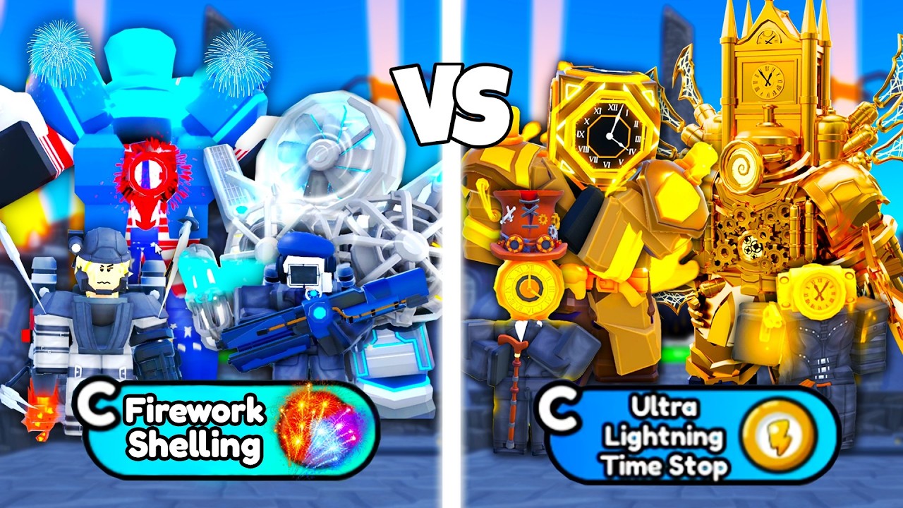 😱 FIREWORK TEAM  VS CLOCK TEAM 💀 ENDLESS 🔥 NEW UNITS TRADES 🤑   - Toilet Tower Defense
