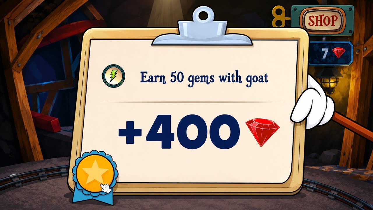 7D MINE TRAIN - Earn 50 Gems with Goat - Completed