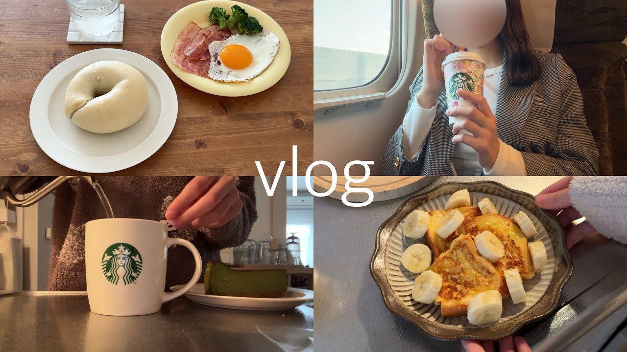 〈vlog〉一人暮らし社会人の食事記録🍽️/引越しが決まりました🚚/フレンチトースト/朝ごはん色々🥣/物件下見に行く🚅