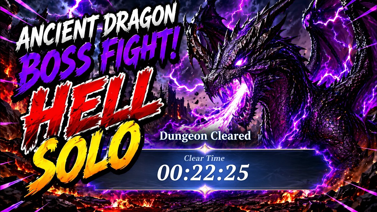 SOLO Ancient Dragon HELL Speedrun | 00:22:25 | Seven Deadly Sins Origin