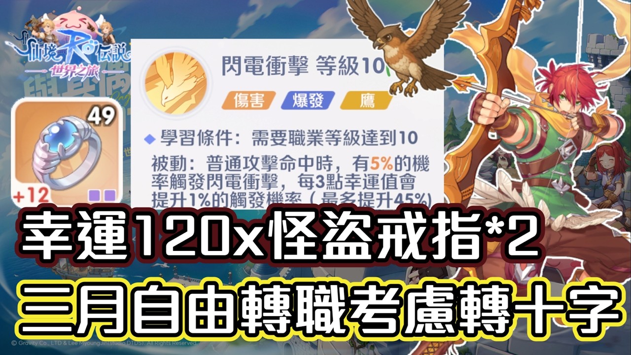 ｜RO仙境傳說：世界之旅｜幸運120就好x怪盜*2?? - 已實測完畢 - 伺服器：德古拉男爵｜獵人｜