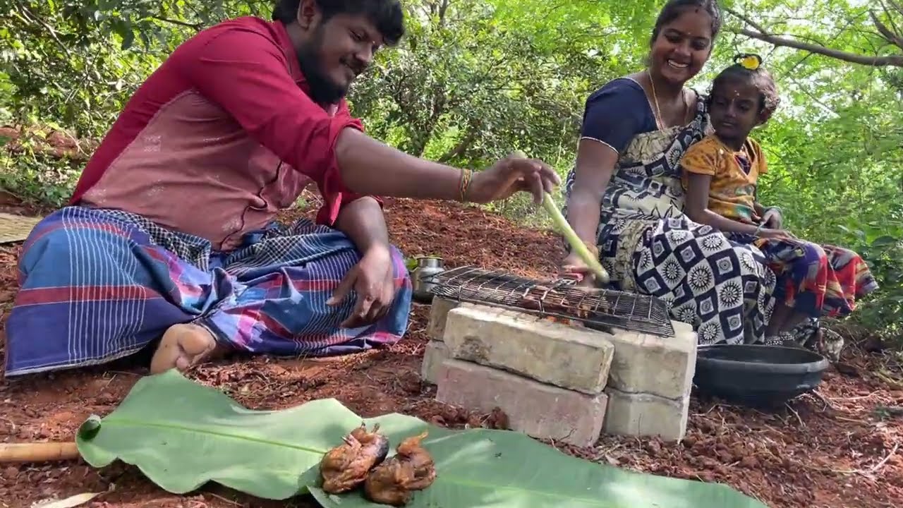 சுவையான சுட்ட காடை வறுவல் , Tasty kaadai Recipe #கிராமத்துசமையல் #அருண்நாகவள்ளி