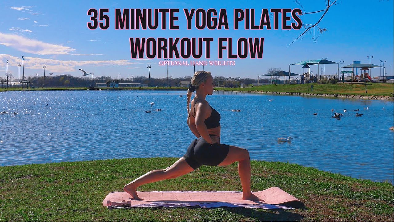 35 Minute Yoga Pilates + Cardio Workout | Optional 3-5lb hand weights