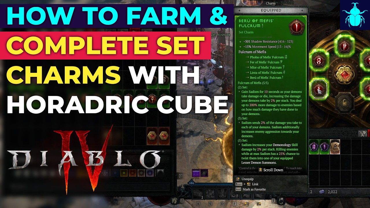 Diablo 4: Как быстро добывать и собирать комплекты амулетов с помощью Хорадрического куба!