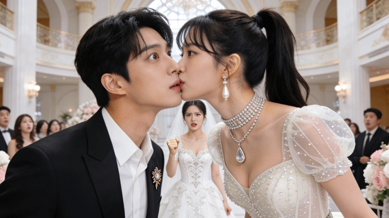 A CEO hired a poor girl to ruin his wedding—when she kissed him, everyone was shocked.