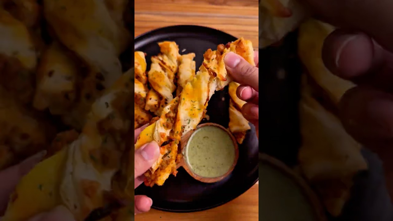 Chicken Puff Pastries Recipe #shorts #puffpastry #chickensnacks #asmrfood