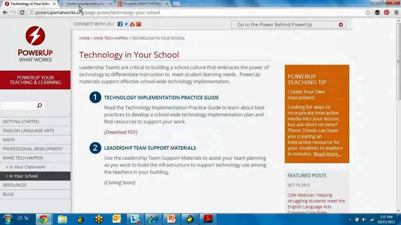 PowerUp WHAT WORKS Connected Educator Webinar - ELA Common Core State Standards