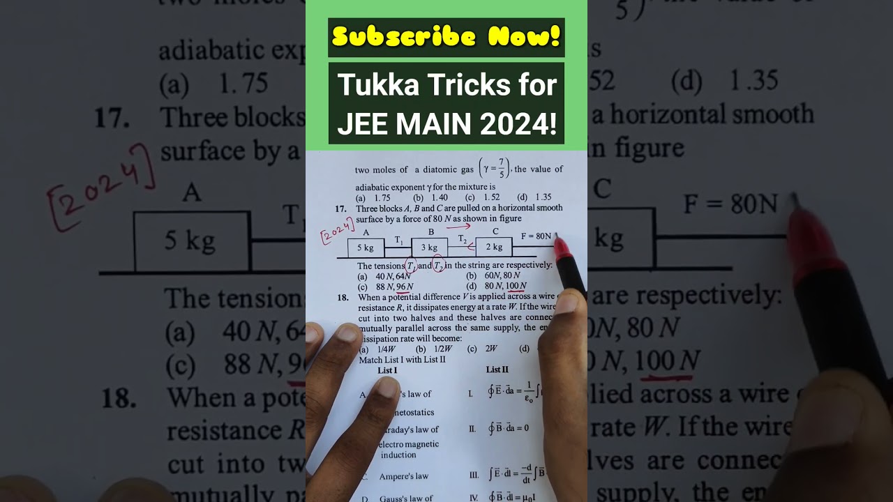 Tukka Tricks for JEE MAIN 2024🏆💯| JEE Main Physics Cheat Codes🔥 #tukkatricks #jeehacks #arsquad