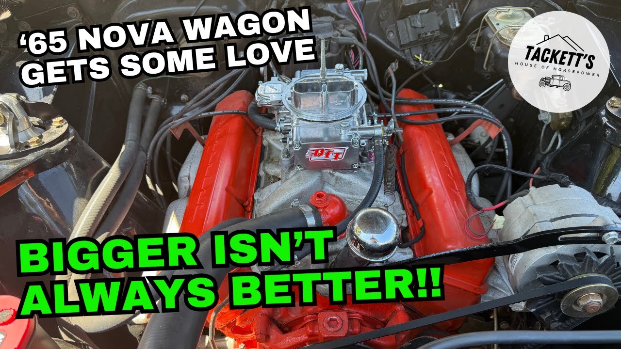 1965 Nova Wagon aka Okie a new Holley carburetor