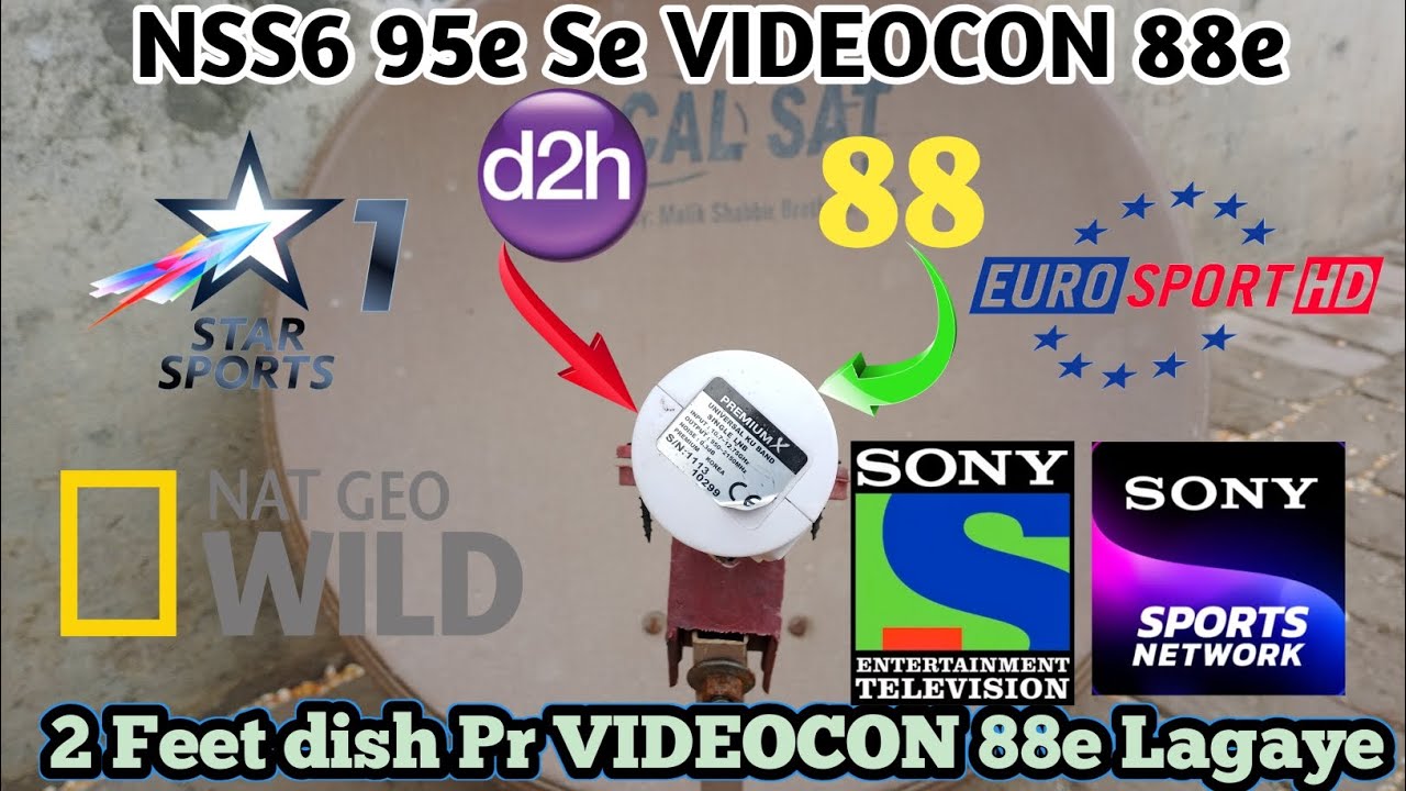 NSS6 Se VIDEOCON 88e set kre | VIDEOCON 88e Dish setting on 2 Feet | Videocon d2h 88e  kaise set kre