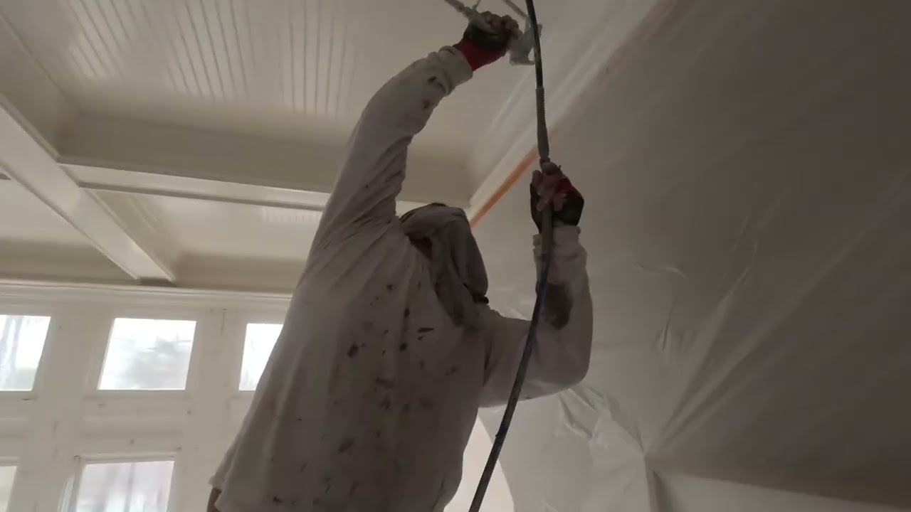 Ceiling Spray Finish | Emerald Urethane Pure White | Peachy Painters