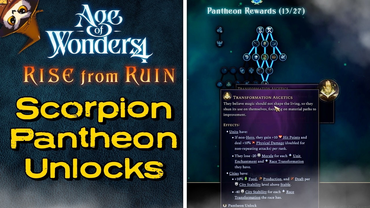 NEW Scorpion Update Pantheon Unlocks! | Age of Wonders 4: News