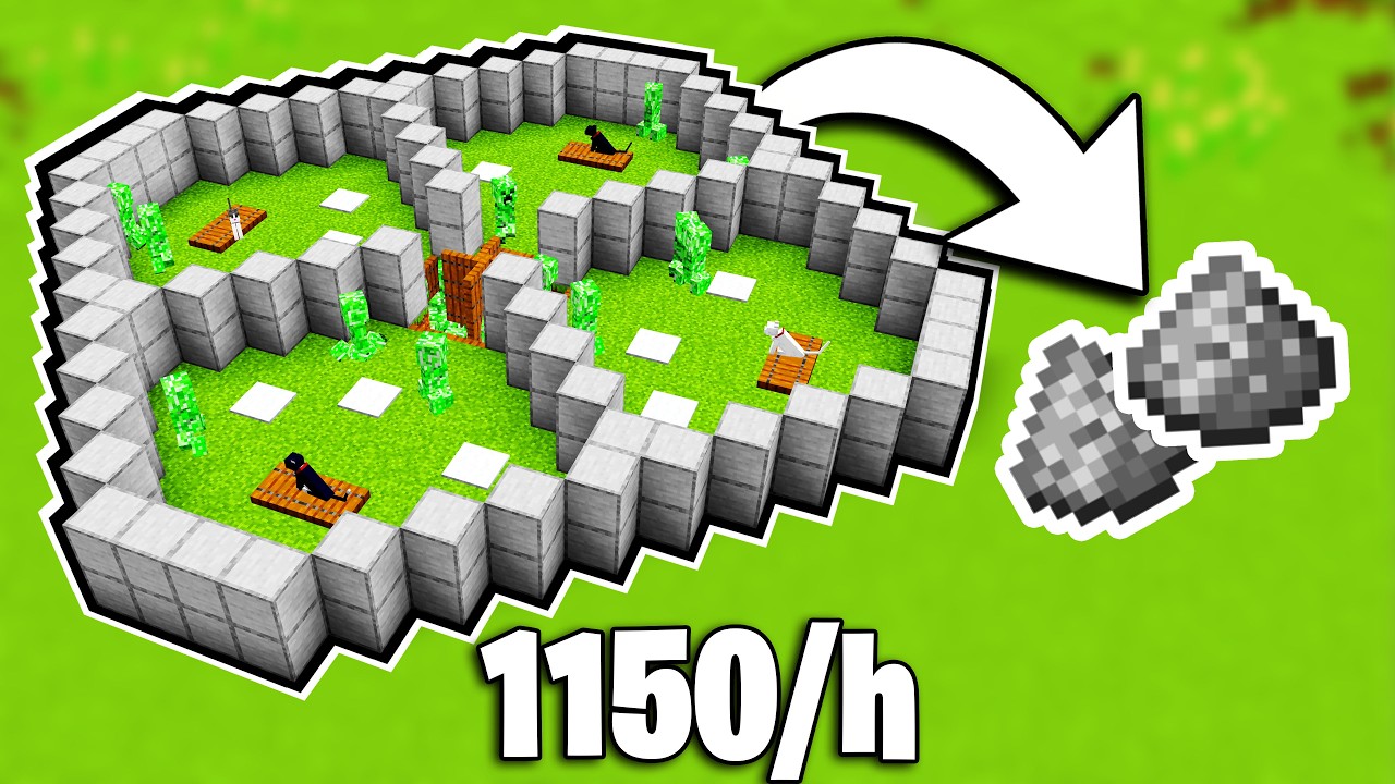 MINECRAFT - La MEILLEURE ferme &agrave; CREEPER ! [facile] 1150+ POUDRE A CANON par heure 🔥 Tutoriel 1.21
