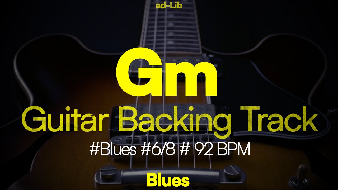 Gm Blues Guitar backing track I 92 BPM I