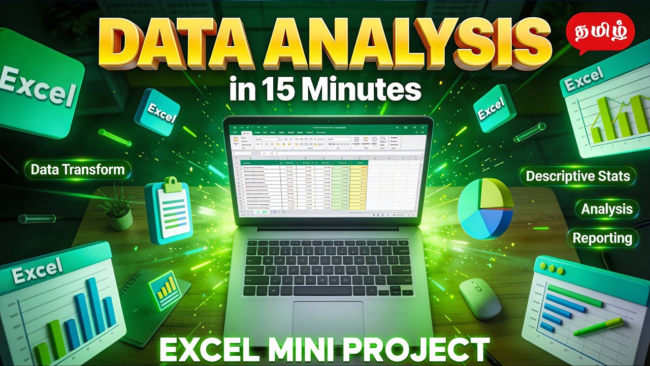 Excel Data Analysis Mini Project in 15 Minutes | Tamil
