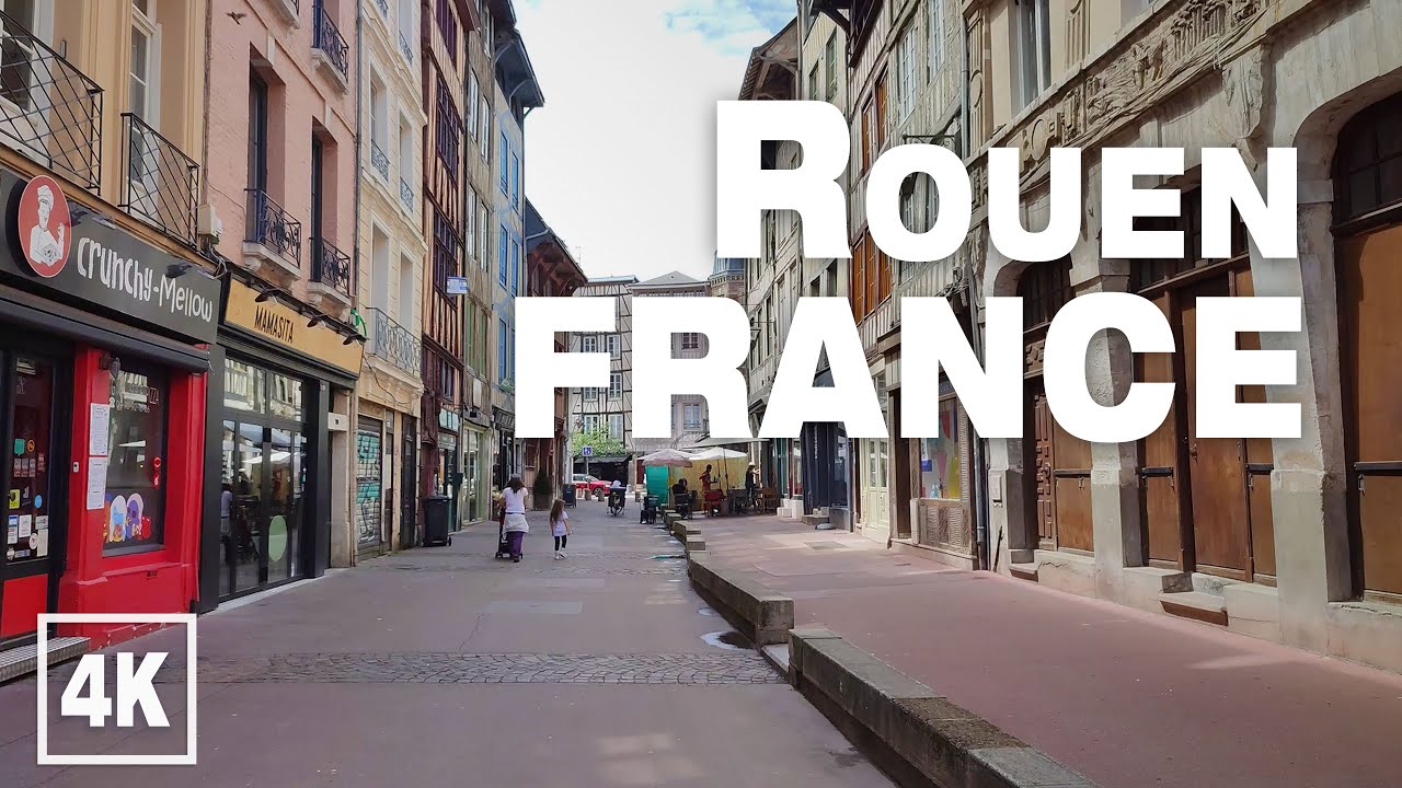 Rouen City NORMANDY France Summer 2021 🏙 &bull; Real Time Virtual Walking Tour Ambience in 4K ASMR