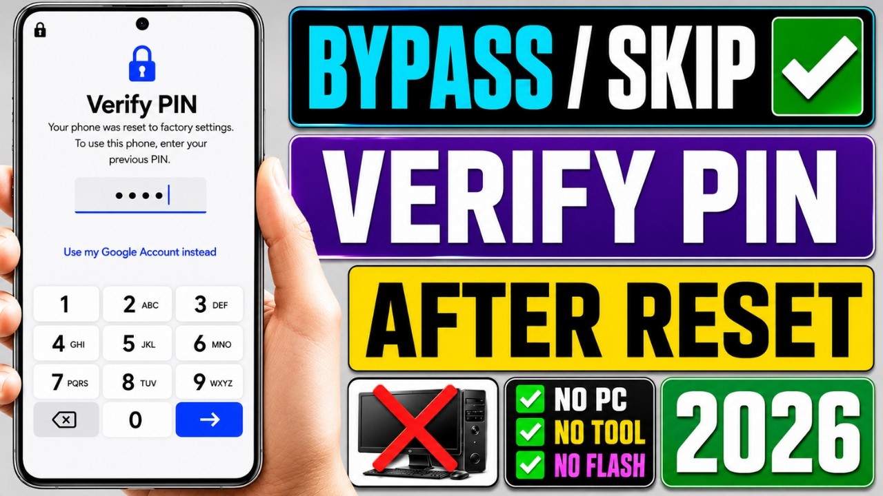 🔓 How To Bypass Verify PIN After Factory Reset 2026 | No Need PC | New Trick | Verify PIN 🚀