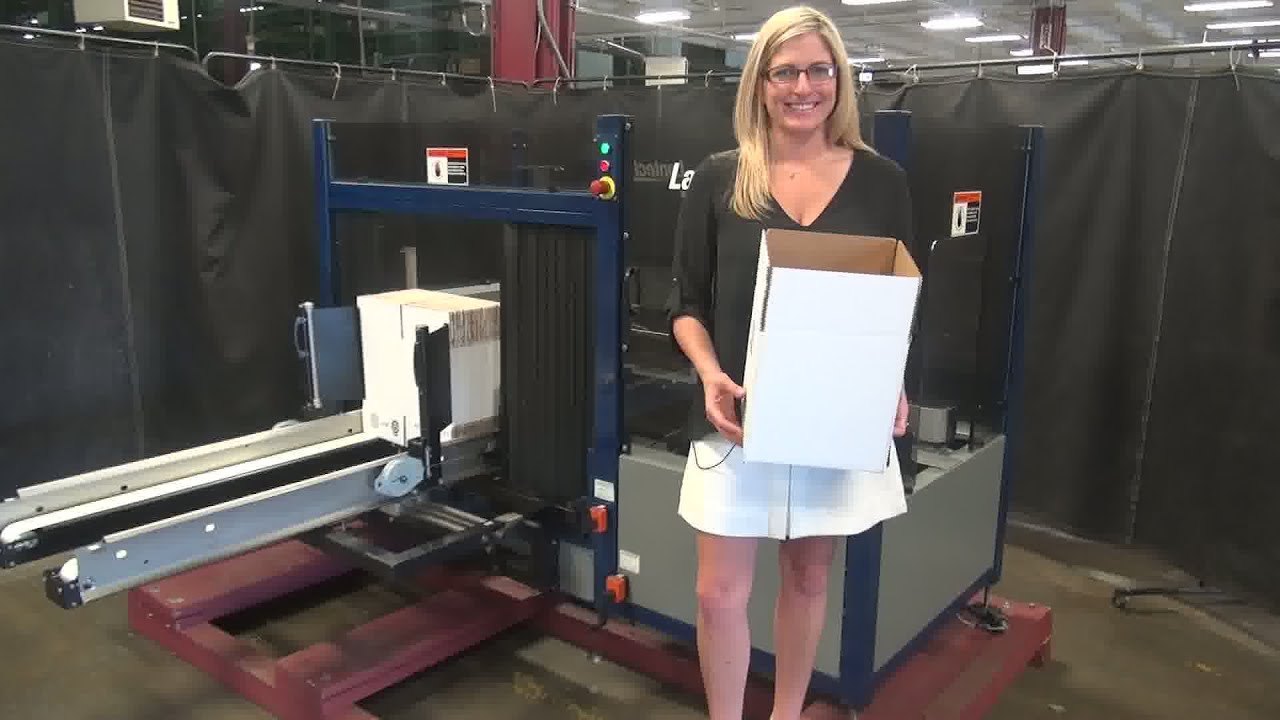 Lantech Model C300 Automatic Case Erector Bottom Sealer Demonstration