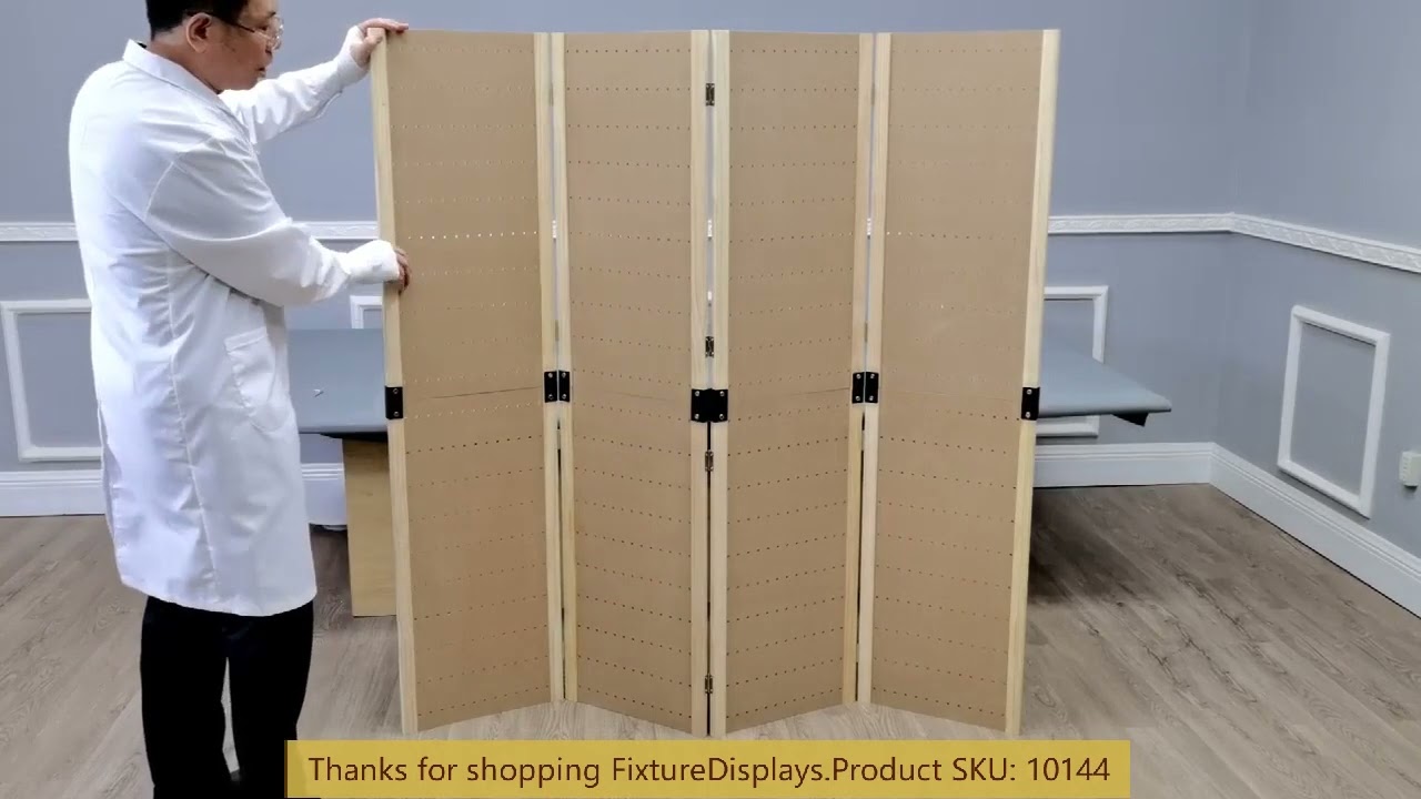 10144 Pegboard Panel accordin folding 5 foot floor display room  ready for paint  Instructions