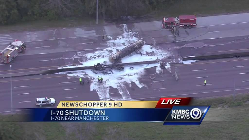 Tanker truck explosion shuts down I-70