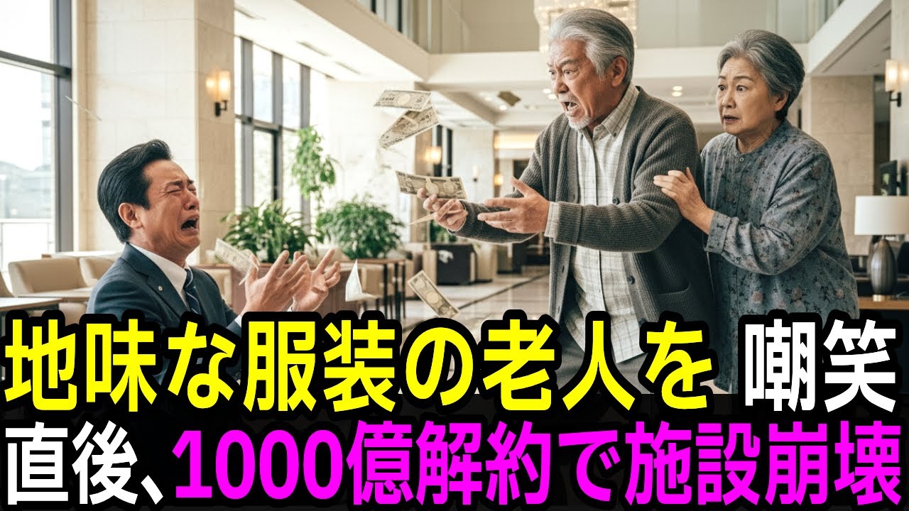 【スカッと】「地味な服装」の老人を鼻で笑った高級ホームの店長。翌日、1000億円解約で施設가 崩壊する…【修羅場】