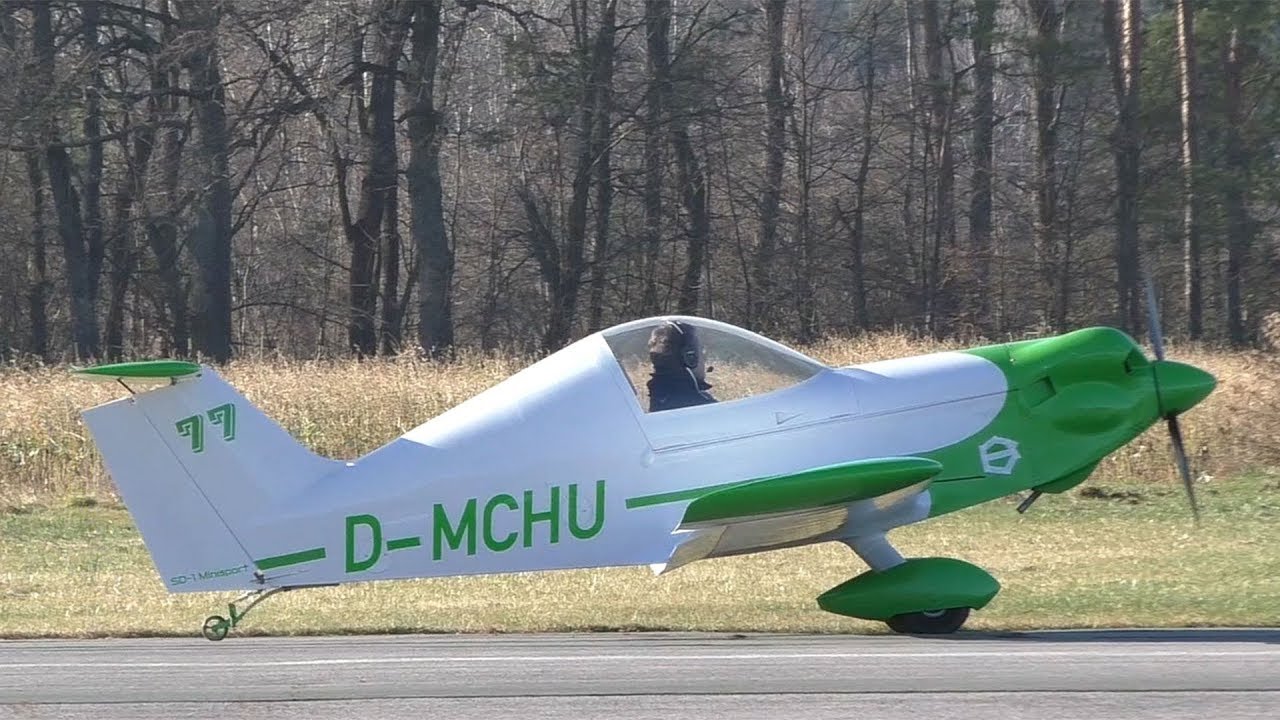 SD-1 Minisport landing at Airfield Punitz | D-MCHU