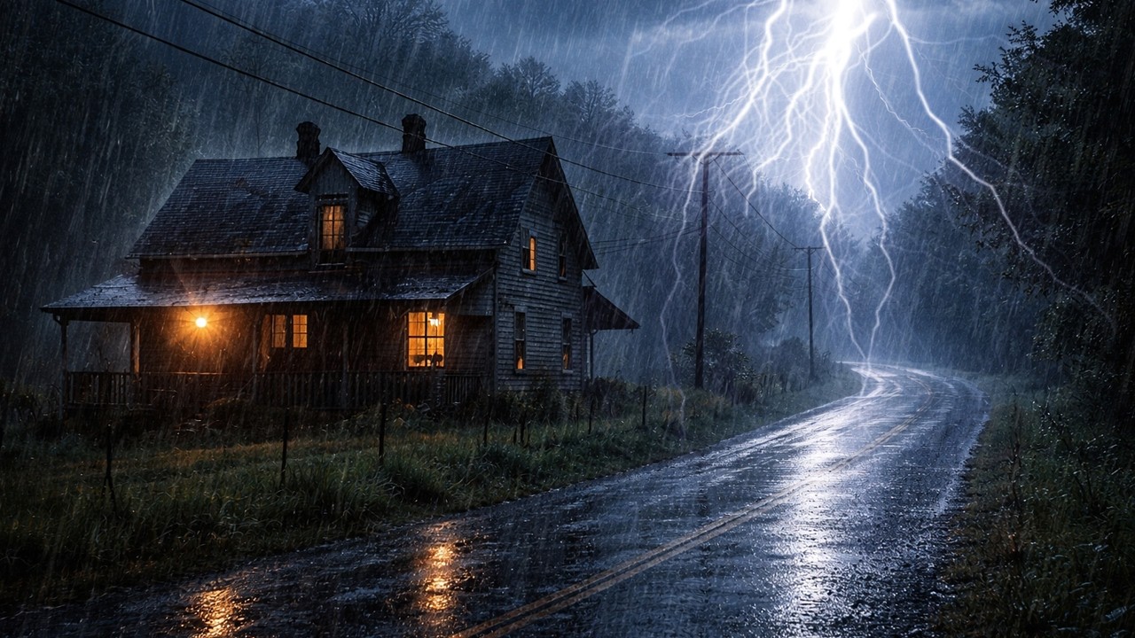 Duérmete en 4 Min con Lluvia Fuerte y Truenos Atronadores – Sonido Relajante para Sueño Profundo