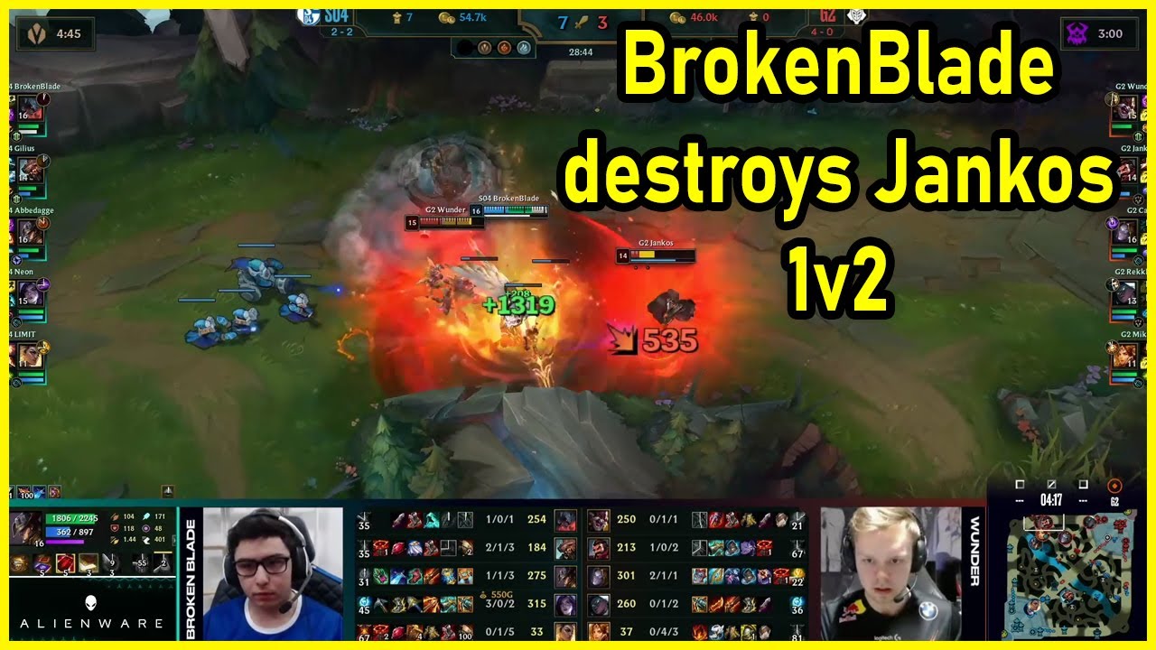 BrokenBlade Aatrox destroys Jankos vs G2 1v2