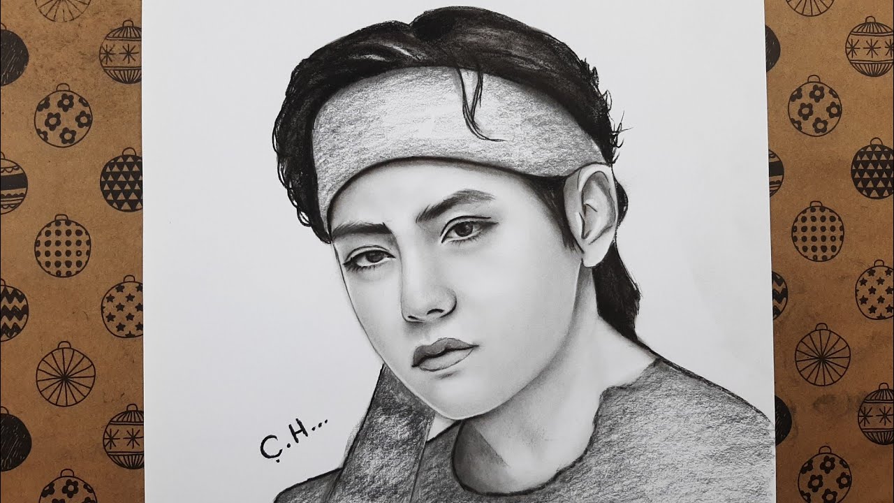 BTS Kim Taehyung Adım Adım Nasıl Çizilir, Çizim Hobimiz Karakalem Portre Çizimleri 2022