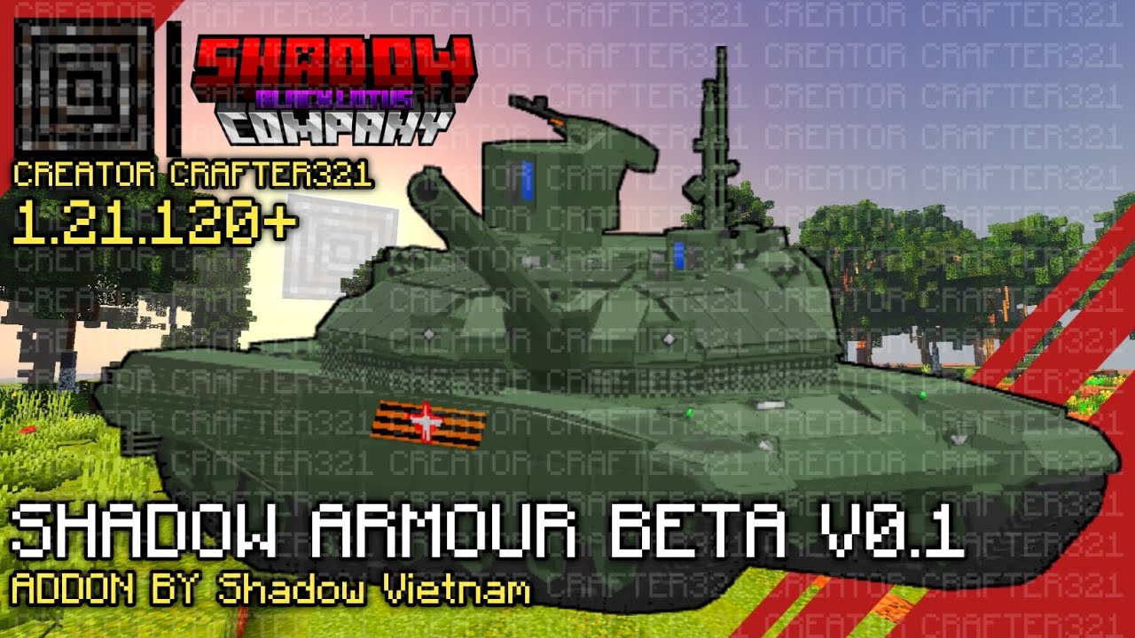 Shadow Armour Tanks BETA V0.1 Addon Showcase in Minecraft PE 1.21.120+ | Creator Crafter321
