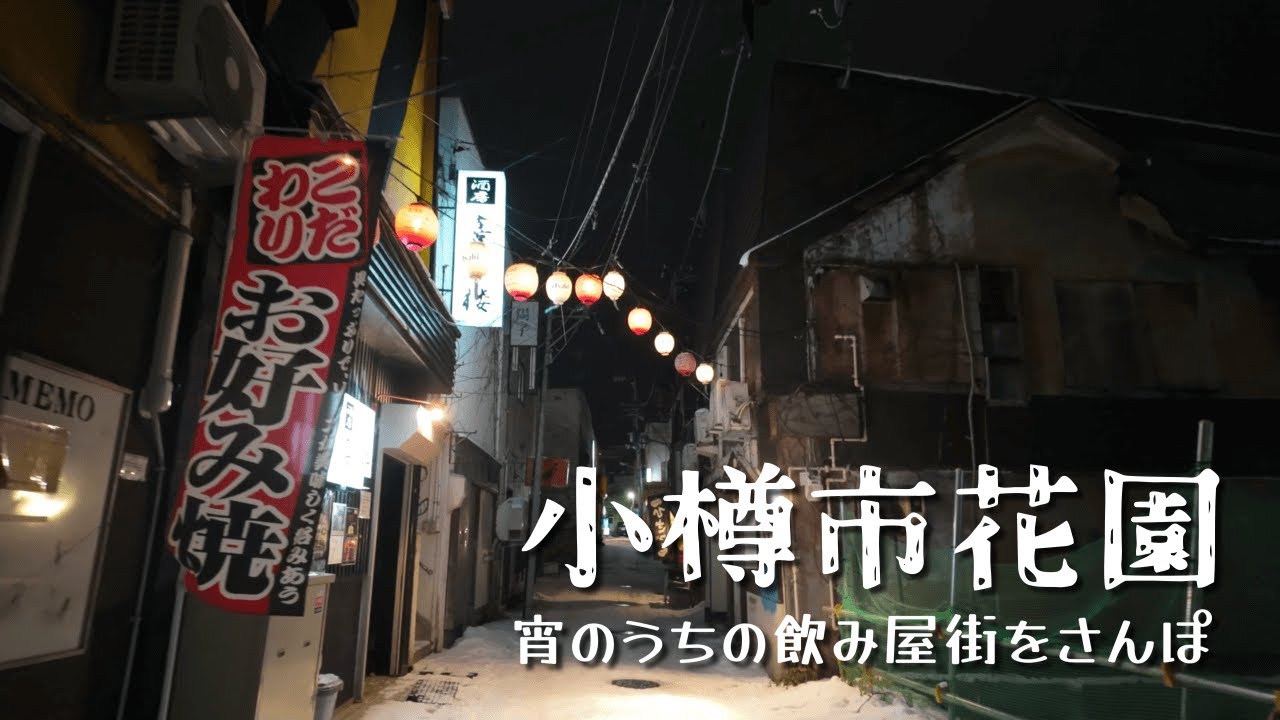 宵のうちの小樽市花園の飲み屋街をさんぽ【北海道小樽市】
