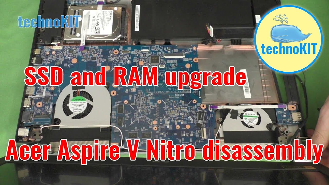 Acer Aspire V Nitro VN7-792G Разборка и добавление SSD и ОЗУ